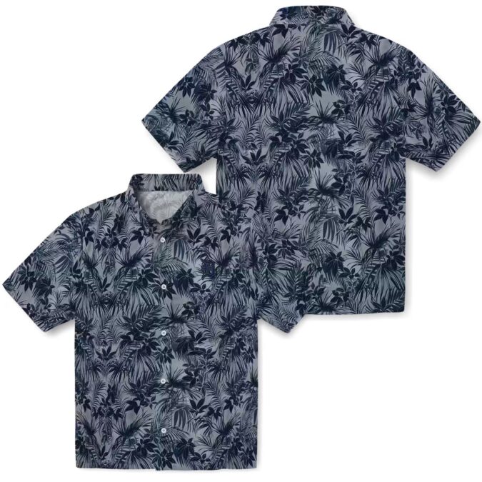 Shop Detroit Tigers Tropical Hawaiian Shirt - Navy Leafy Pattern with MLB Logo for Beach & Vacation