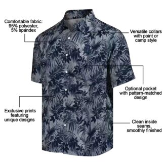 Shop Detroit Tigers Tropical Hawaiian Shirt - Navy Leafy Pattern with MLB Logo for Beach & Vacation