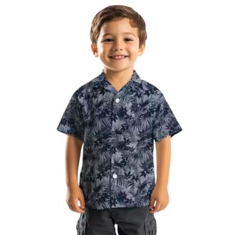 Shop Detroit Tigers Tropical Hawaiian Shirt - Navy Leafy Pattern with MLB Logo for Beach & Vacation