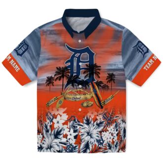 Tropical Canoe Detroit Tigers Hawaiian Shirt - Personalized MLB Beach Shirt for Vacation