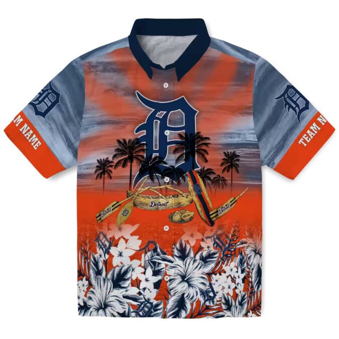Tropical Canoe Detroit Tigers Hawaiian Shirt - Personalized MLB Beach Shirt for Vacation