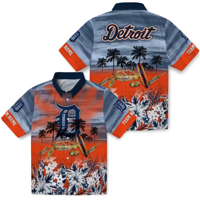 Tropical Canoe Detroit Tigers Hawaiian Shirt - Personalized MLB Beach Shirt for Vacation