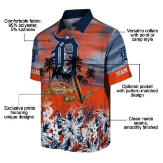 Tropical Canoe Detroit Tigers Hawaiian Shirt - Personalized MLB Beach Shirt for Vacation