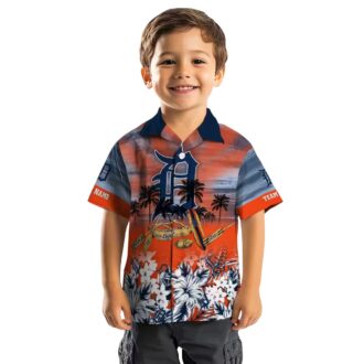 Tropical Canoe Detroit Tigers Hawaiian Shirt - Personalized MLB Beach Shirt for Vacation