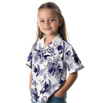 Best MLB Colorado Rockies Hawaiian Shirt - Tropical Blue White Shirt with Botanical Floral Design
