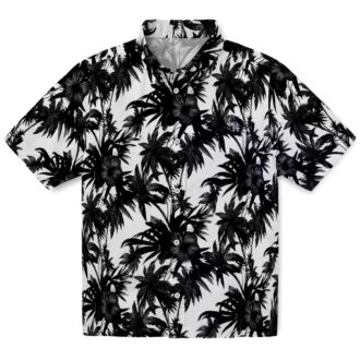 Black & White Colorado Rockies Hawaiian Shirt with Palm Design - MLB Fan Apparel for Summer and Beach