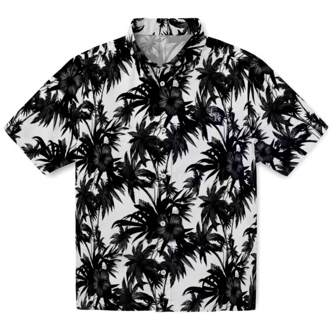 Black & White Colorado Rockies Hawaiian Shirt with Palm Design - MLB Fan Apparel for Summer and Beach