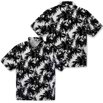 Black & White Colorado Rockies Hawaiian Shirt with Palm Design - MLB Fan Apparel for Summer and Beach