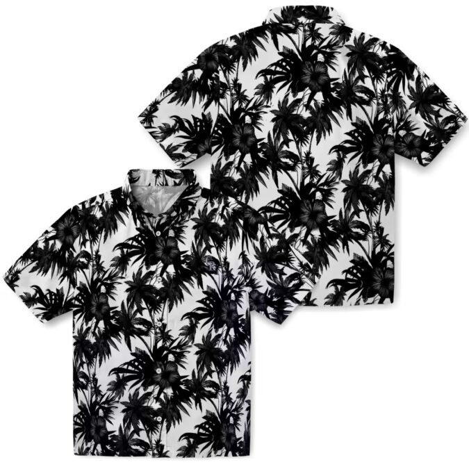 Black & White Colorado Rockies Hawaiian Shirt with Palm Design - MLB Fan Apparel for Summer and Beach