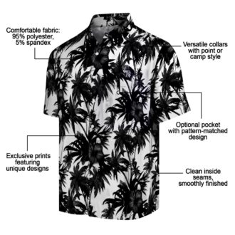 Black & White Colorado Rockies Hawaiian Shirt with Palm Design - MLB Fan Apparel for Summer and Beach