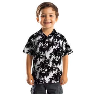 Black & White Colorado Rockies Hawaiian Shirt with Palm Design - MLB Fan Apparel for Summer and Beach