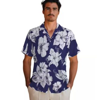Blue & White Hibiscus Colorado Rockies Hawaiian Shirt – MLB Team Tropical Summer Shirt