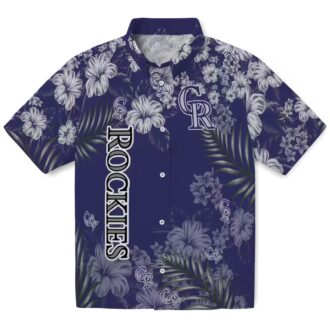 Blue Colorado Rockies Hawaiian Shirt - Tropical Aloha Shirt with Hibiscus Print for MLB Fans