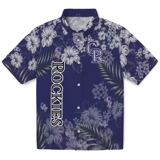 Blue Colorado Rockies Hawaiian Shirt - Tropical Aloha Shirt with Hibiscus Print for MLB Fans