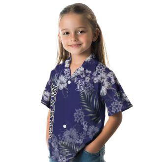 Blue Colorado Rockies Hawaiian Shirt - Tropical Aloha Shirt with Hibiscus Print for MLB Fans