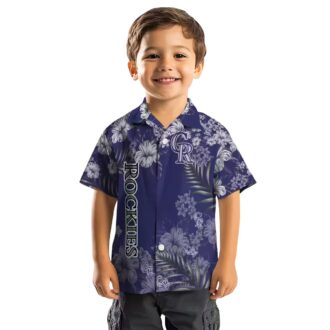 Blue Colorado Rockies Hawaiian Shirt - Tropical Aloha Shirt with Hibiscus Print for MLB Fans
