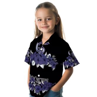 Buy Colorado Rockies Hibiscus Hawaiian Shirt - Blue & Black MLB Team Shirt