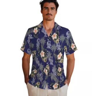 Colorado Rockies Blue Hawaiian Shirt - Tropical Palm Tree & Flower MLB Fan Apparel for Beach
