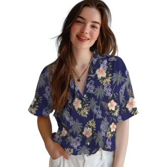 Colorado Rockies Blue Hawaiian Shirt - Tropical Palm Tree & Flower MLB Fan Apparel for Beach