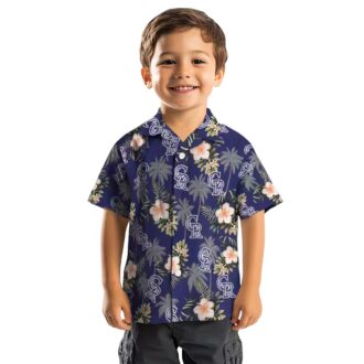 Colorado Rockies Blue Hawaiian Shirt - Tropical Palm Tree & Flower MLB Fan Apparel for Beach