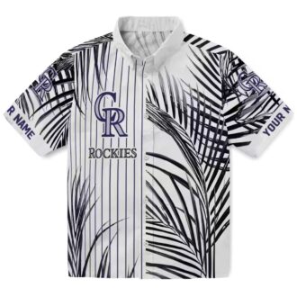 Colorado Rockies Fan Hawaiian Shirt - MLB Tropical Beach Shirt with Palm Stripes Design
