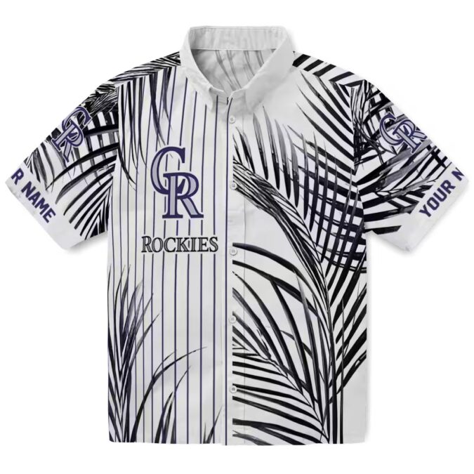 Colorado Rockies Fan Hawaiian Shirt - MLB Tropical Beach Shirt with Palm Stripes Design