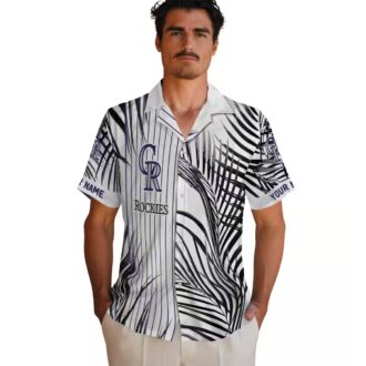 Colorado Rockies Fan Hawaiian Shirt - MLB Tropical Beach Shirt with Palm Stripes Design
