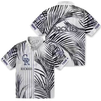 Colorado Rockies Fan Hawaiian Shirt - MLB Tropical Beach Shirt with Palm Stripes Design