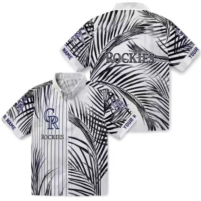Colorado Rockies Fan Hawaiian Shirt - MLB Tropical Beach Shirt with Palm Stripes Design