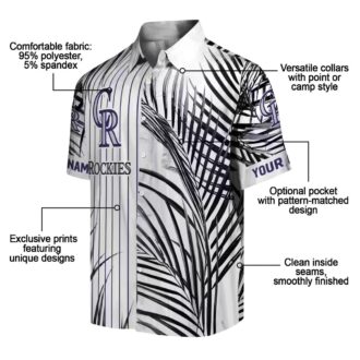 Colorado Rockies Fan Hawaiian Shirt - MLB Tropical Beach Shirt with Palm Stripes Design