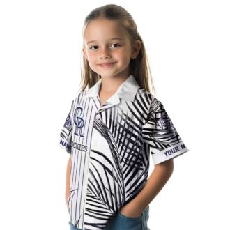 Colorado Rockies Fan Hawaiian Shirt - MLB Tropical Beach Shirt with Palm Stripes Design
