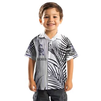 Colorado Rockies Fan Hawaiian Shirt - MLB Tropical Beach Shirt with Palm Stripes Design