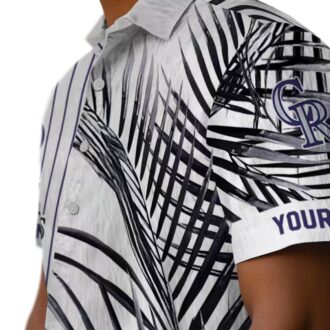 Colorado Rockies Fan Hawaiian Shirt - MLB Tropical Beach Shirt with Palm Stripes Design