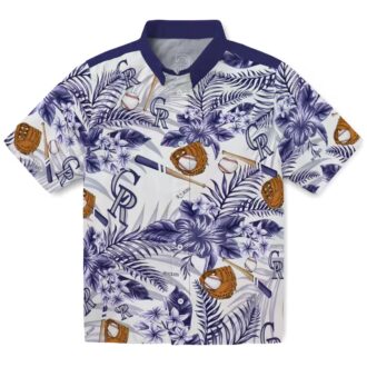 Colorado Rockies Floral MLB Baseball Hawaiian Shirt - Blue White Tropical Fan Apparel