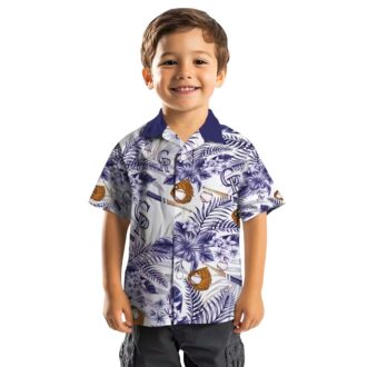 Colorado Rockies Floral MLB Baseball Hawaiian Shirt - Blue White Tropical Fan Apparel