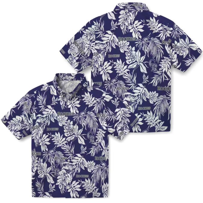 Colorado Rockies Hawaiian Shirt with Tropical Leaf Design - MLB Summer Shirt for Baseball Fans