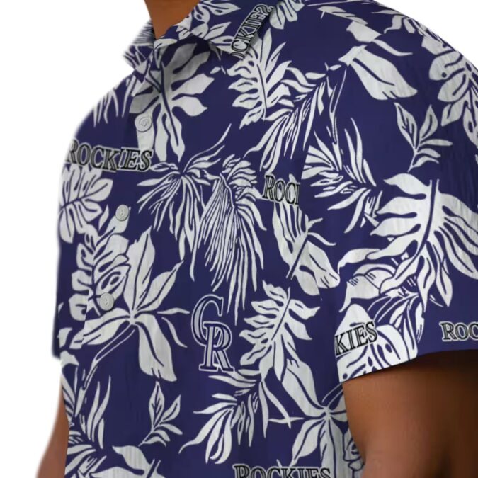 Colorado Rockies Hawaiian Shirt with Tropical Leaf Design - MLB Summer Shirt for Baseball Fans