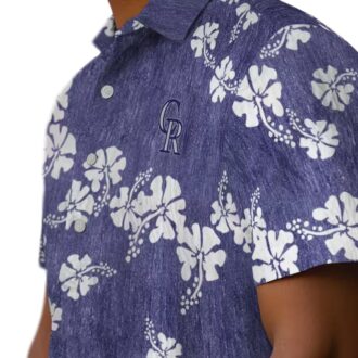 Colorado Rockies Hibiscus Hawaiian Shirt - MLB Tropical Aloha Shirt for Beach & Summer Events