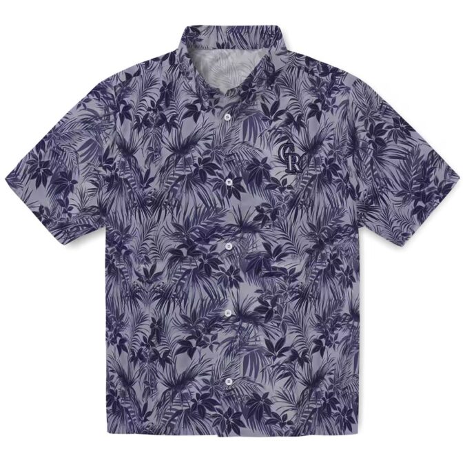Colorado Rockies MLB Team Hawaiian Shirt - Blue Leafy Pattern Beach Shirt for Baseball Fans