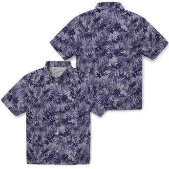 Colorado Rockies MLB Team Hawaiian Shirt - Blue Leafy Pattern Beach Shirt for Baseball Fans