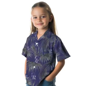 Colorado Rockies MLB Tropical Hawaiian Shirt with Leafy Palms & Blue Design
