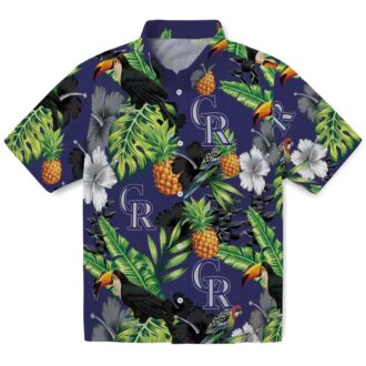 Colorado Rockies MLB Tropical Hawaiian Shirt with Pineapple & Hibiscus - Perfect for Summer