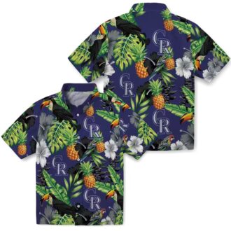 Colorado Rockies MLB Tropical Hawaiian Shirt with Pineapple & Hibiscus - Perfect for Summer