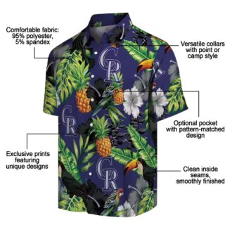 Colorado Rockies MLB Tropical Hawaiian Shirt with Pineapple & Hibiscus - Perfect for Summer