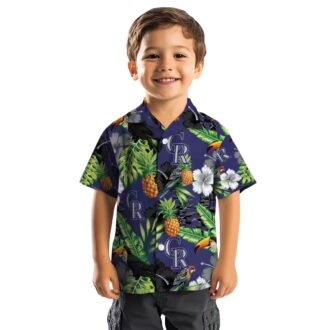 Colorado Rockies MLB Tropical Hawaiian Shirt with Pineapple & Hibiscus - Perfect for Summer