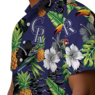 Colorado Rockies MLB Tropical Hawaiian Shirt with Pineapple & Hibiscus - Perfect for Summer