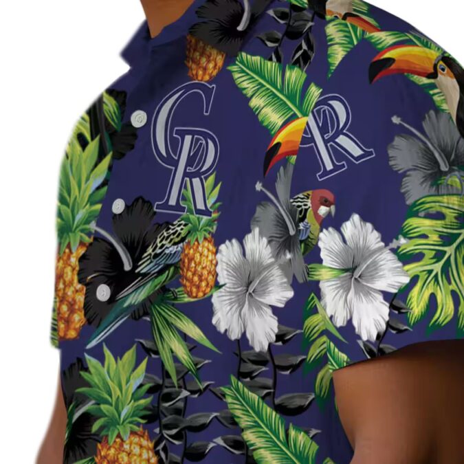 Colorado Rockies MLB Tropical Hawaiian Shirt with Pineapple & Hibiscus - Perfect for Summer