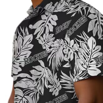 Colorado Rockies Monstera Leaf Black Hawaiian Shirt - MLB Team Beach Shirt for Summer Fun