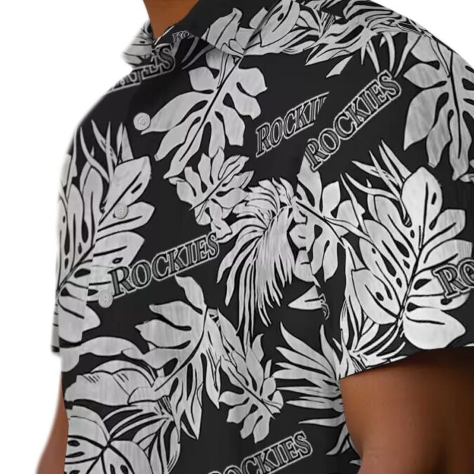 Colorado Rockies Monstera Leaf Black Hawaiian Shirt - MLB Team Beach Shirt for Summer Fun