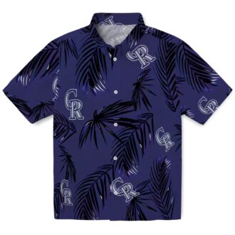 Colorado Rockies Palm Leaf Blue Hawaiian Shirt - MLB Fan Tropical Beach Shirt for Summer
